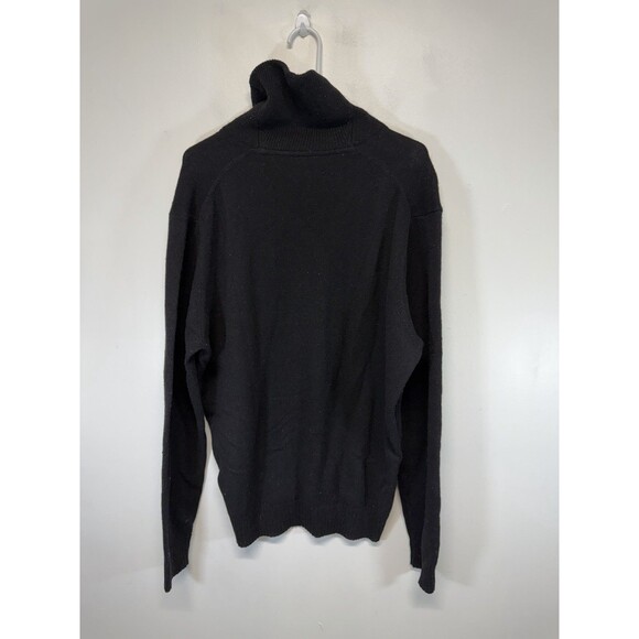 Jos A Bank Lambs Wool Sweater Men’s Large Shaw Neck Black - Picture 8 of 10